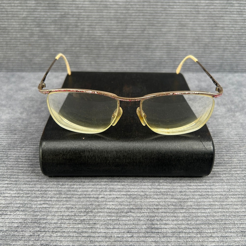 Rodenstock 833 Gold Pink Pattern Rectangular Eyeglasses Frames 130 Germany